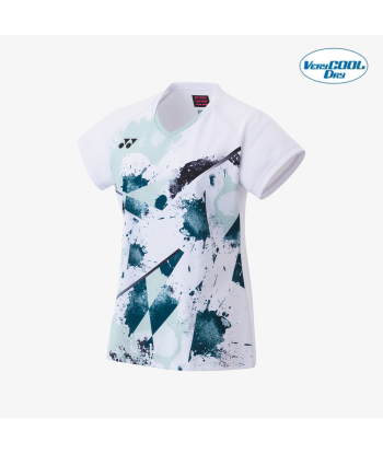 Yonex Women's Crew Neck Tournament Shirt 20771W (White) Dans la société mordern