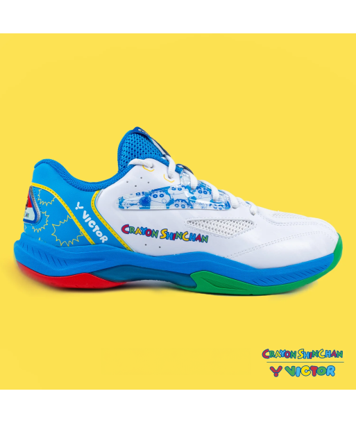 Victor x Crayon Shin Chan Badminton Shoes A39CS AF (White/Blue) pas chere