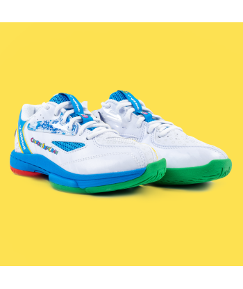 Victor x Crayon Shin Chan Junior Badminton Shoes A39JRCS AF (White /Blue) de pas cher