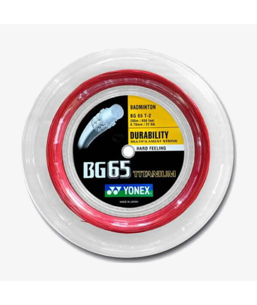 Yonex BG 65 Ti 200m Badminton String (Red) shop