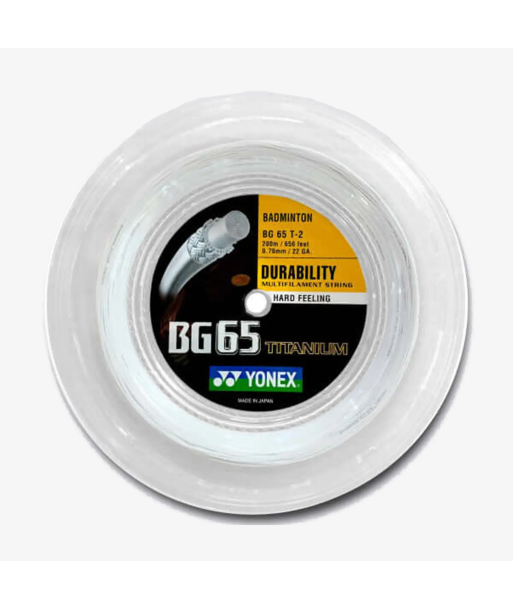 Yonex BG 65 Ti 200m Badminton String (White) de votre