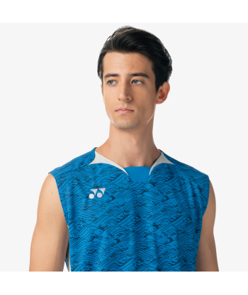 Yonex Men's Very Cool Dry Sleeveless Tournament Shirts 10614 (Blue) 50% de réduction en Octobre 2024