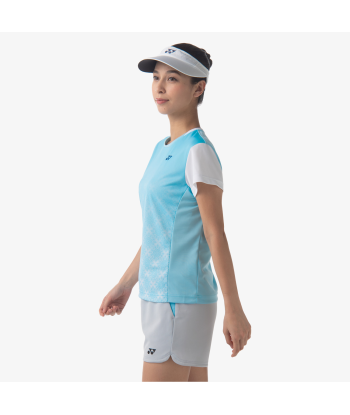 Yonex Women's Crew Neck Tournament Shirts 20738 (Aqua Blue) pas cheres