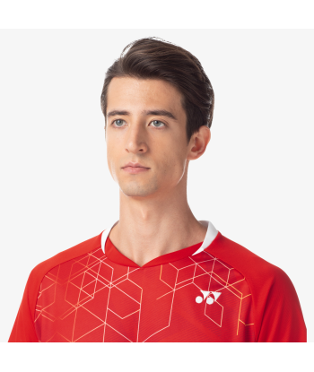 Yonex Men's Crew Neck Shirt 10602 (Sunset Red) en linge