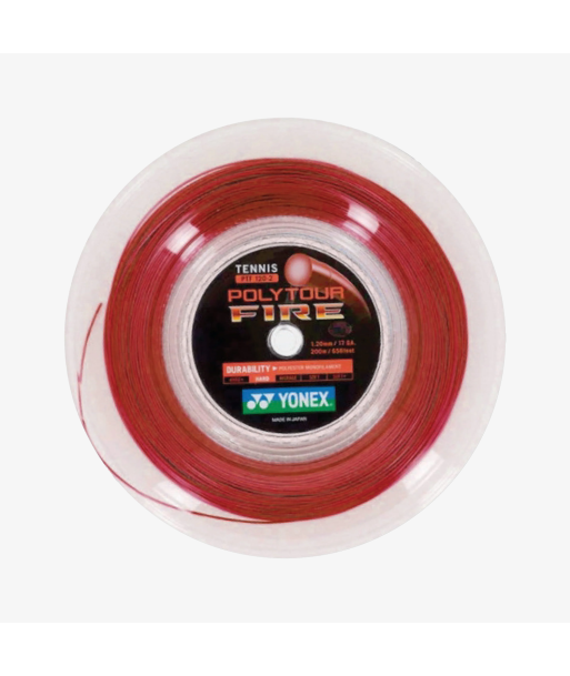 Yonex Polytour Fire 120 / 17 200m Tennis String Reel (Red) la livraison gratuite