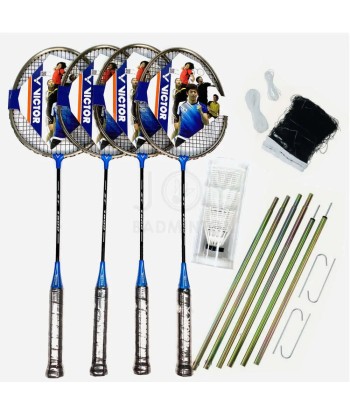 VICTOR 4-player Portable Outdoor Leisure Badminton Combo Set de l' environnement