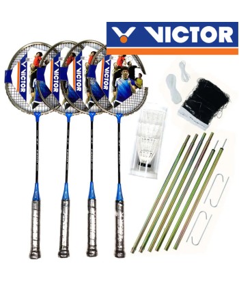 VICTOR 4-player Portable Outdoor Leisure Badminton Combo Set de l' environnement