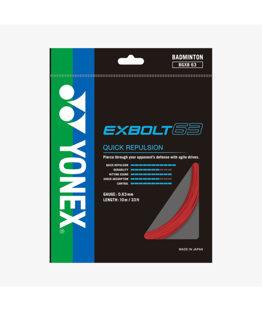 Yonex Exbolt 63 200m Badminton String (Ruby Red) de la marque