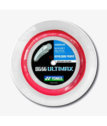 Yonex BG 66 Ultimax 200m Badminton String (Red) 2023