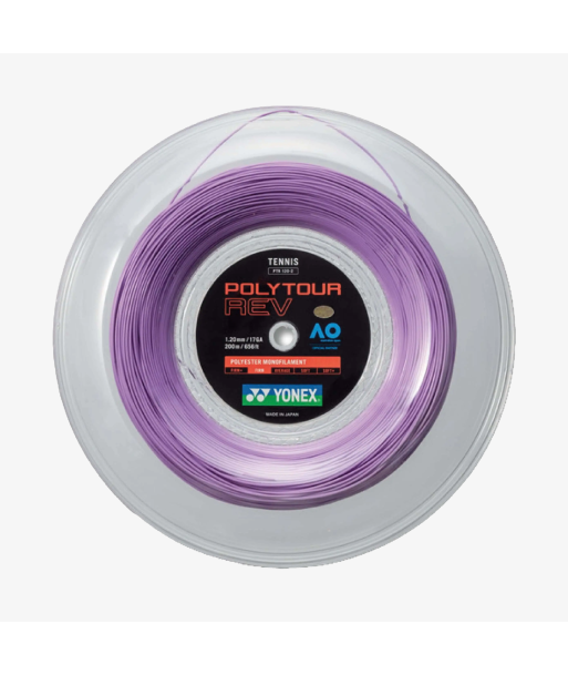 Yonex Polytour Rev 120 / 17 200m Tennis String Reel (Purple) une grave pollution 