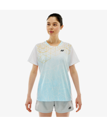 Yonex Women's Crew Neck Tournament Shirts 20814 (White) rembourrage situé sous