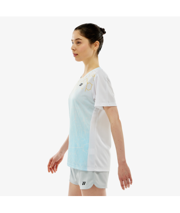 Yonex Women's Crew Neck Tournament Shirts 20814 (White) rembourrage situé sous