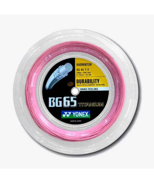 Yonex BG 65 Ti 200m Badminton String (Pink) livraison et retour toujours gratuits