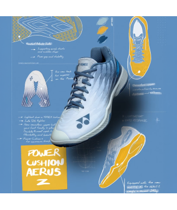 Yonex Aerus Z2 Wide (Gray/Yellow) Court Shoe le des métaux précieux