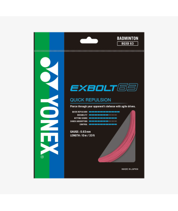 Yonex Exbolt 63 200m Badminton String (Light Pink) est présent 