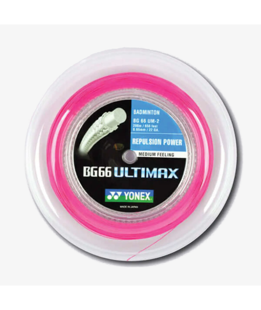 Yonex BG 66 Ultimax 200m Badminton String (Neon Pink) pas cher 