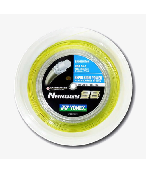 Yonex Nanogy 98 200m Badminton String (Yellow) est présent 